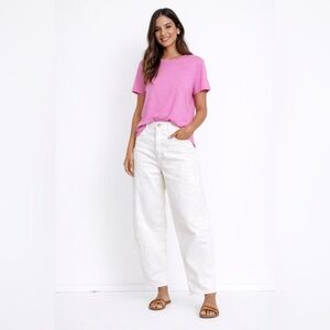 NWT Free‎ People x Driftwood Parker Barrel Jeans Patchwork Petunia Floral Sz 34